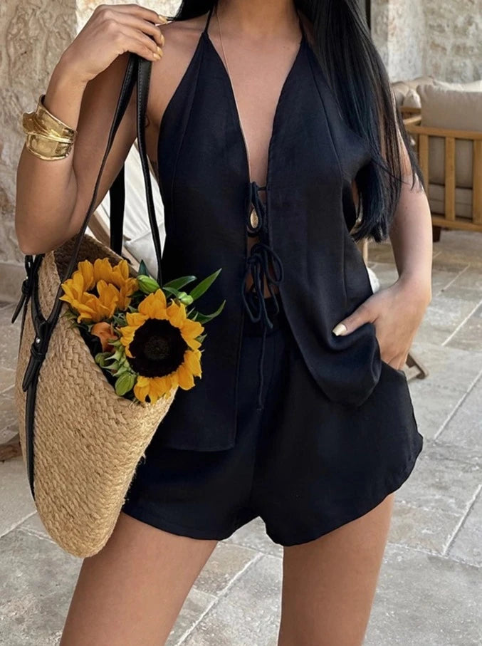 Camiseta nudo negra