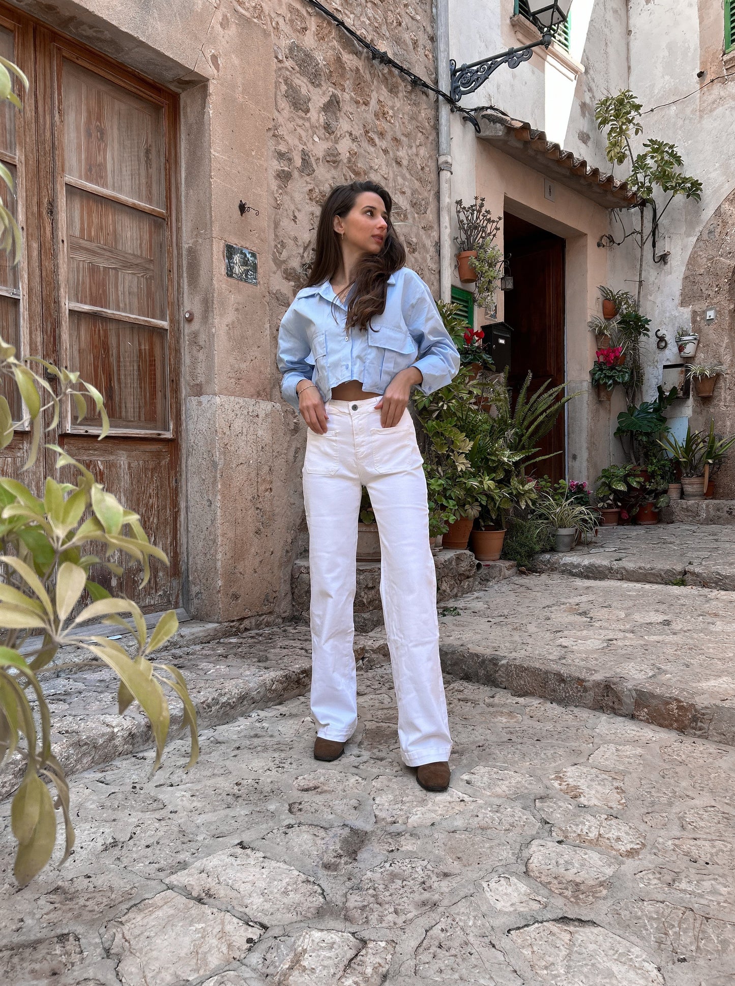 Camisa Cropped oversize