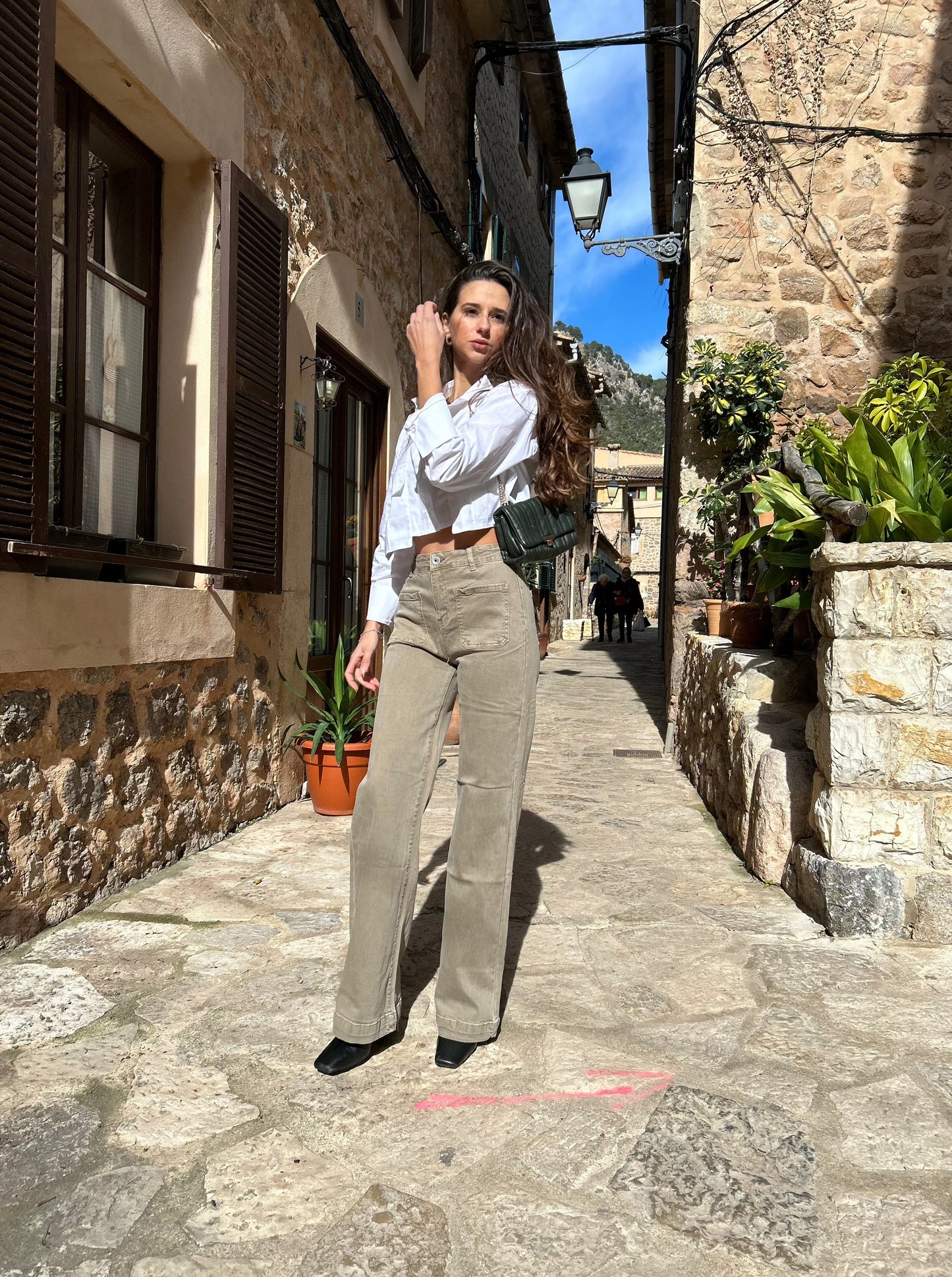 Camisa cropped oversize
