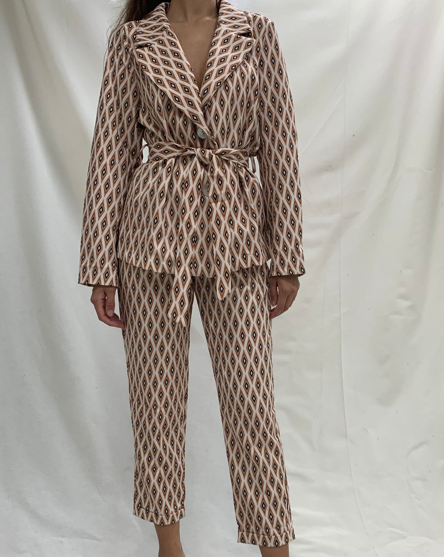 Pantalón traje estampado