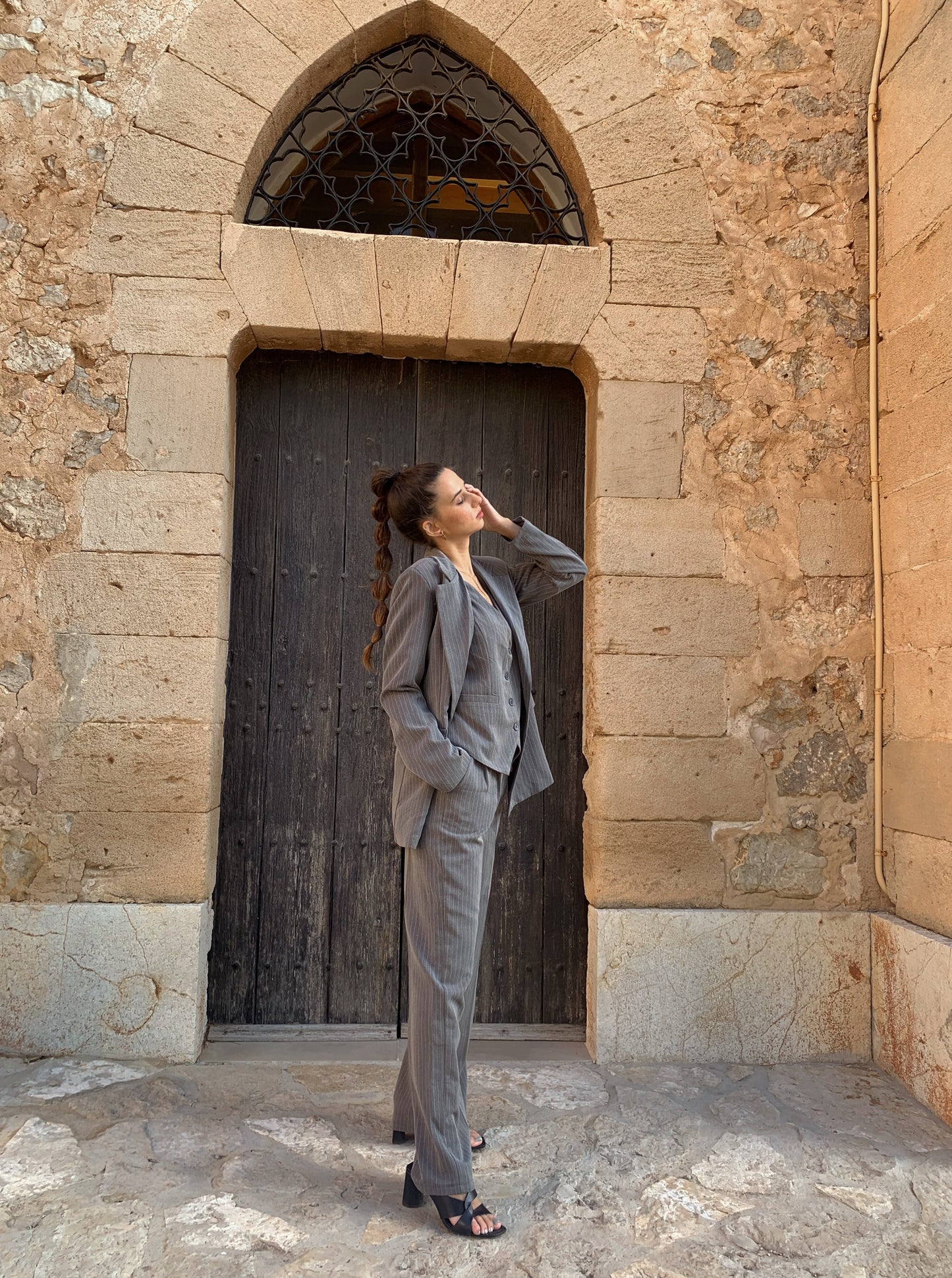 Pantalón traje rayas