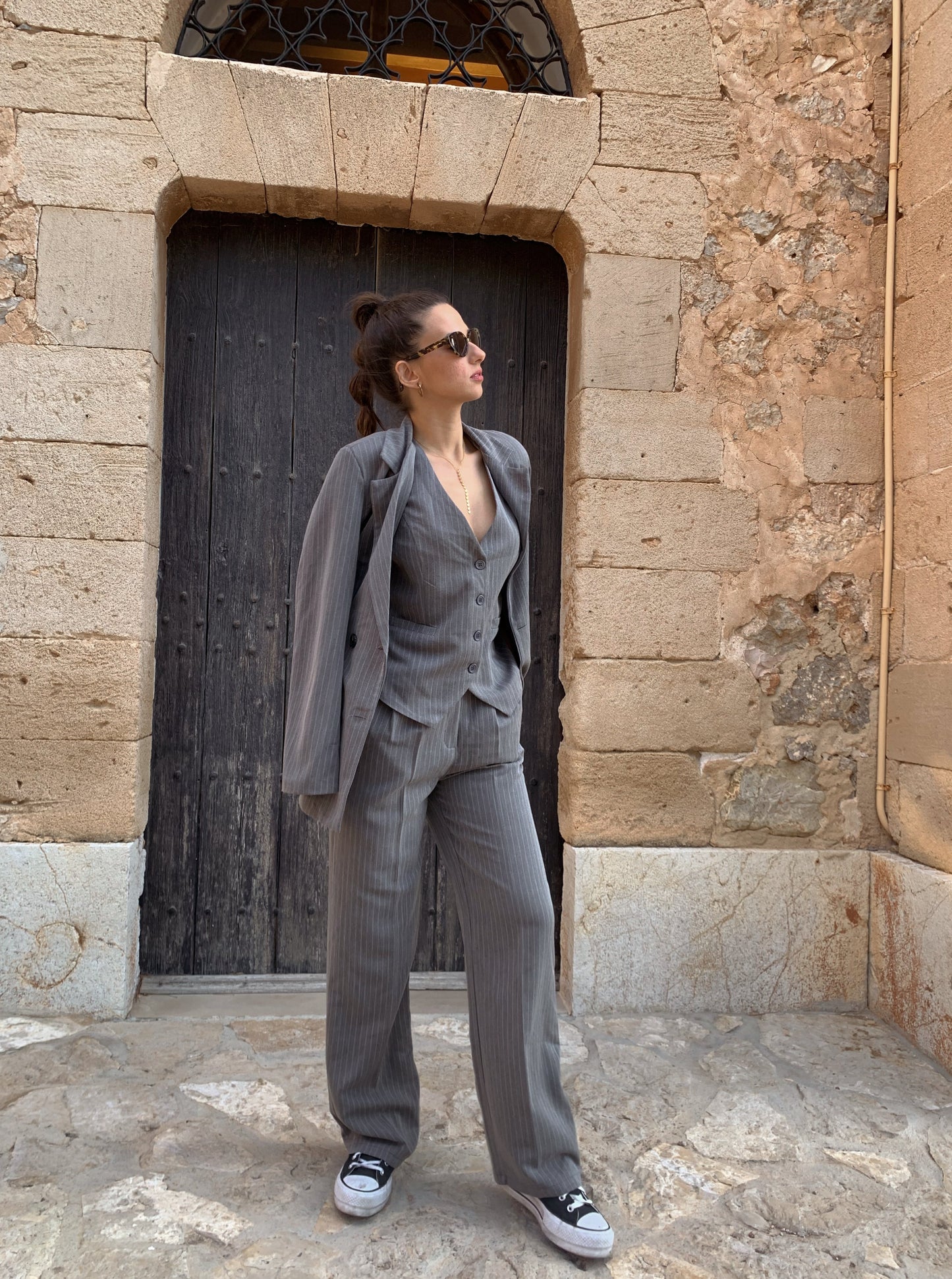 Pantalón traje rayas