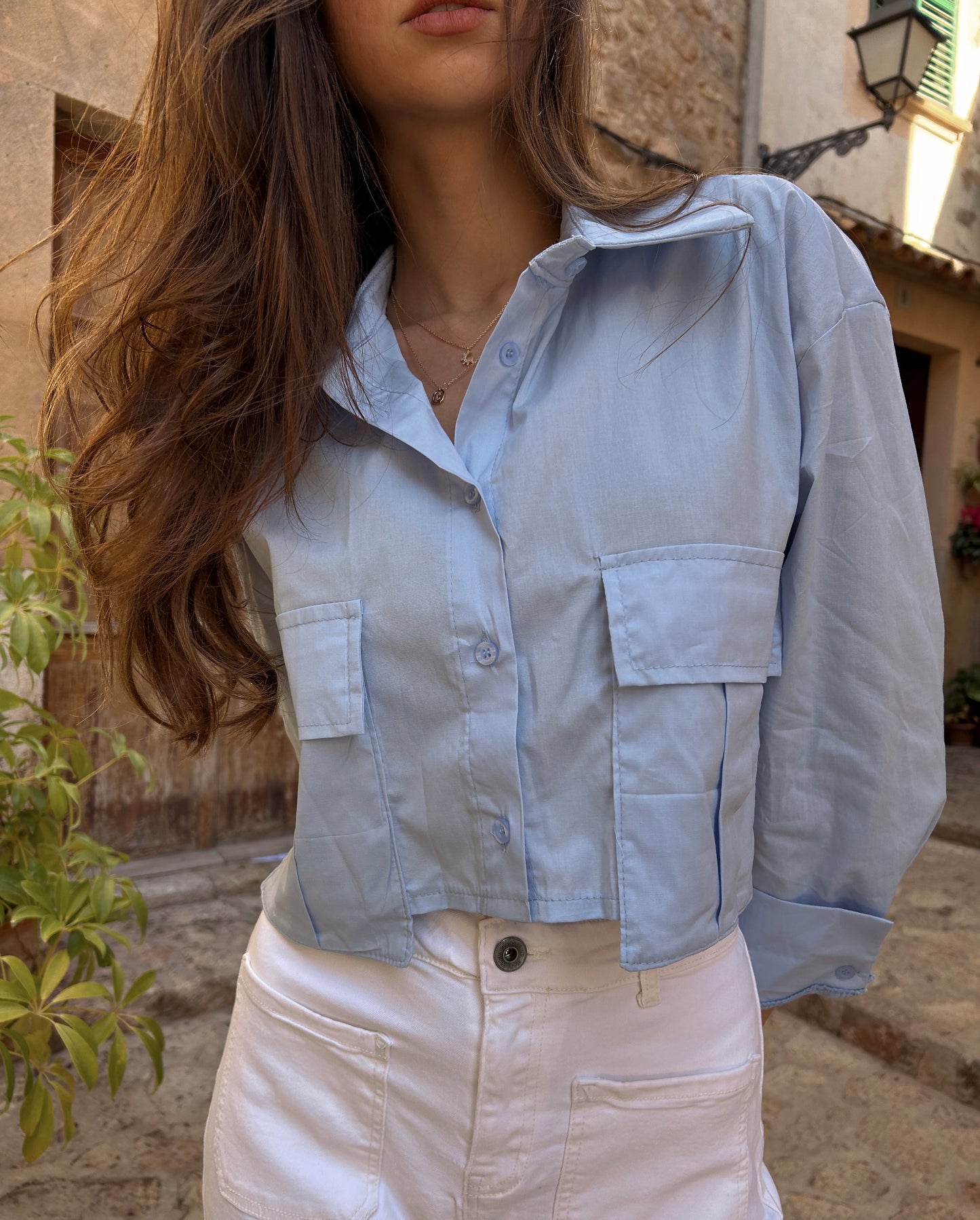 Camisa Cropped oversize