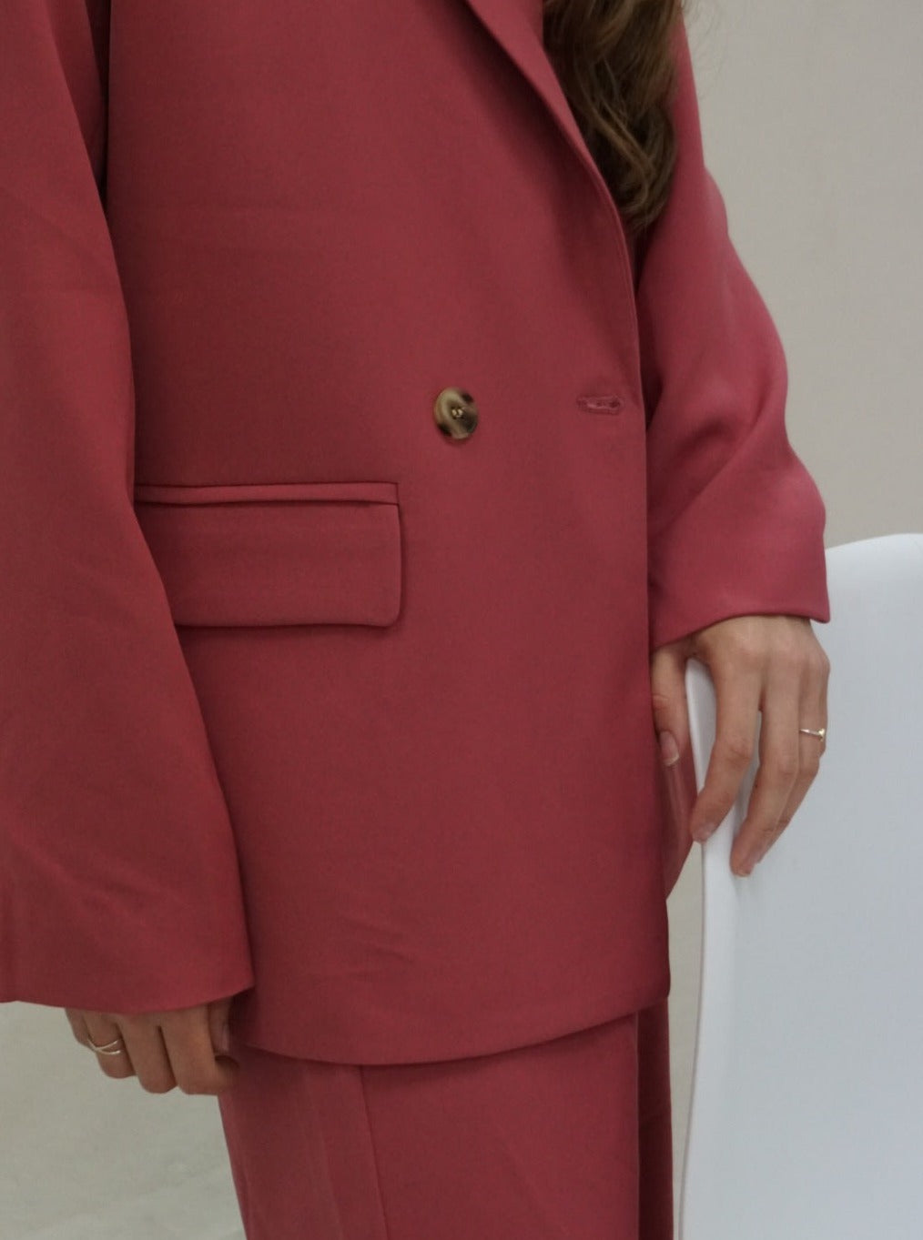 Pantalón traje rosa
