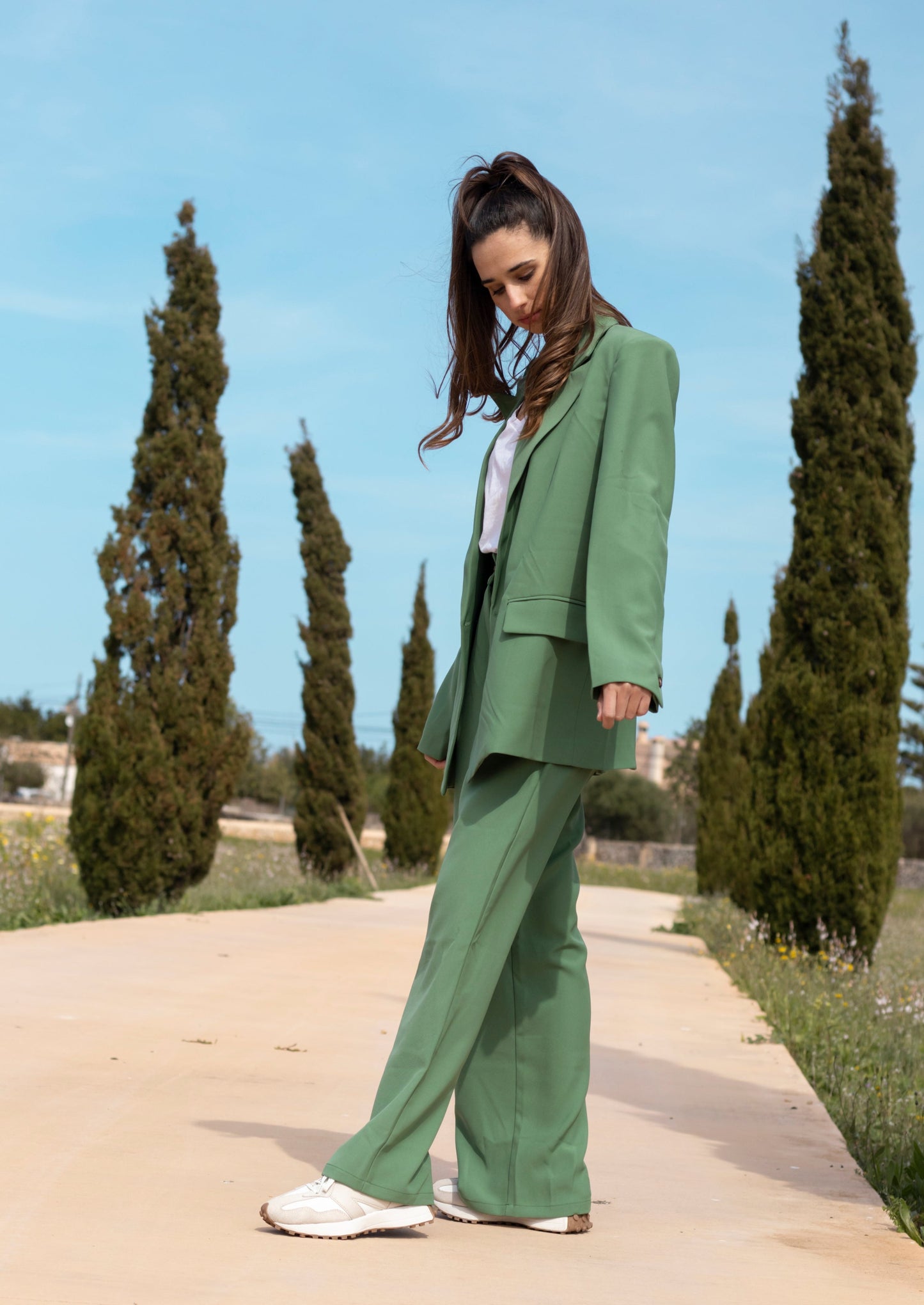 Chaqueta traje verde oversize