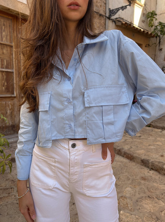 Camisa Cropped oversize